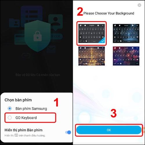 Cách đặt hình nền cho bàn phím Samsung bằng ứng dụng GO Keyboard
