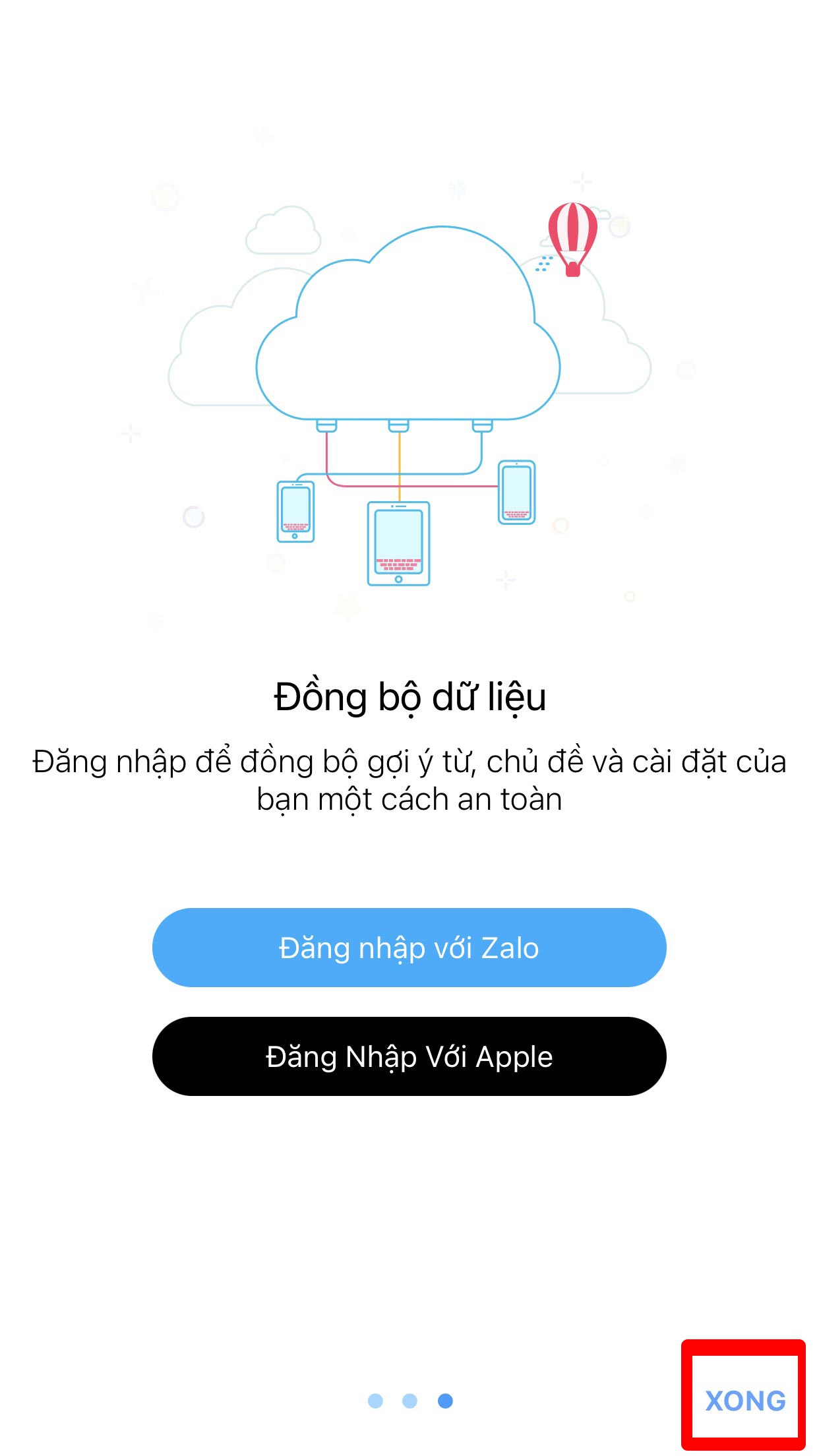 Nhấn vào Xong