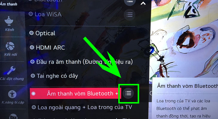 Cách kết nối tivi LG với loa ngoài qua Bluetooth
