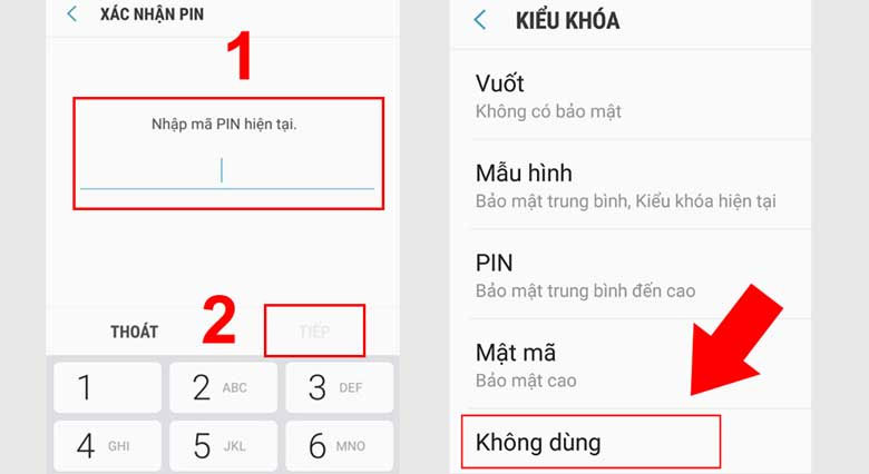 Cách gỡ mật khẩu điện thoại Samsung đơn giản