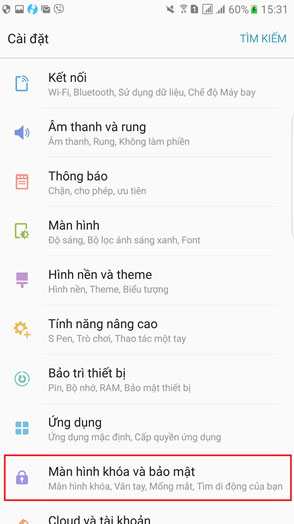 Cách đặt mật khẩu vân tay cho samsung