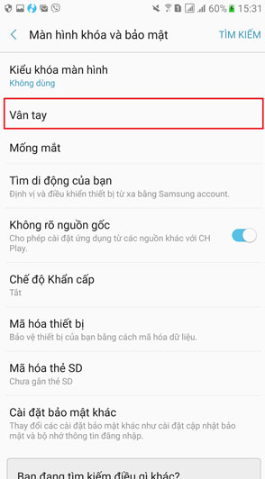 Cách đặt mật khẩu vân tay cho samsung