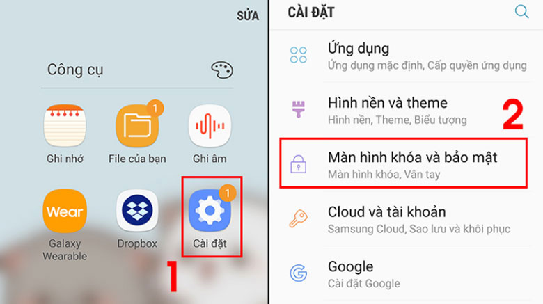 Cách đổi mật khẩu điện thoại Samsung