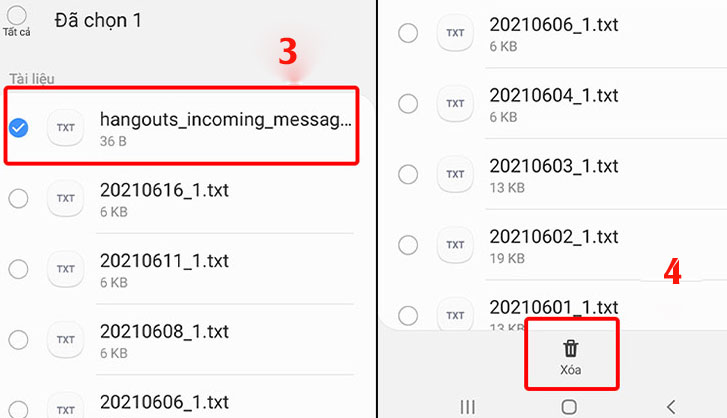 Cách giải phóng dung lượng Samsung bằng việc xóa file tài liệu