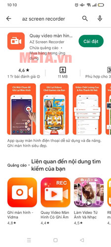 Cách quay màn hình điện thoại OPPO có tiếng bằng ứng dụng Az screen recorder