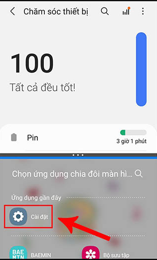 Nhấn chọn ứng dụng thứ hai mà bạn muốn xem ở chế độ chia đôi màn hình rồi kéo đường ranh giới để điều chỉnh kích thước giữa hai màn hình