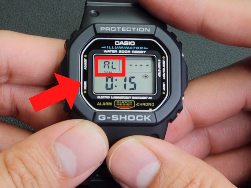 Nhấn vào nút C để đến chế độ AL (Alarm)