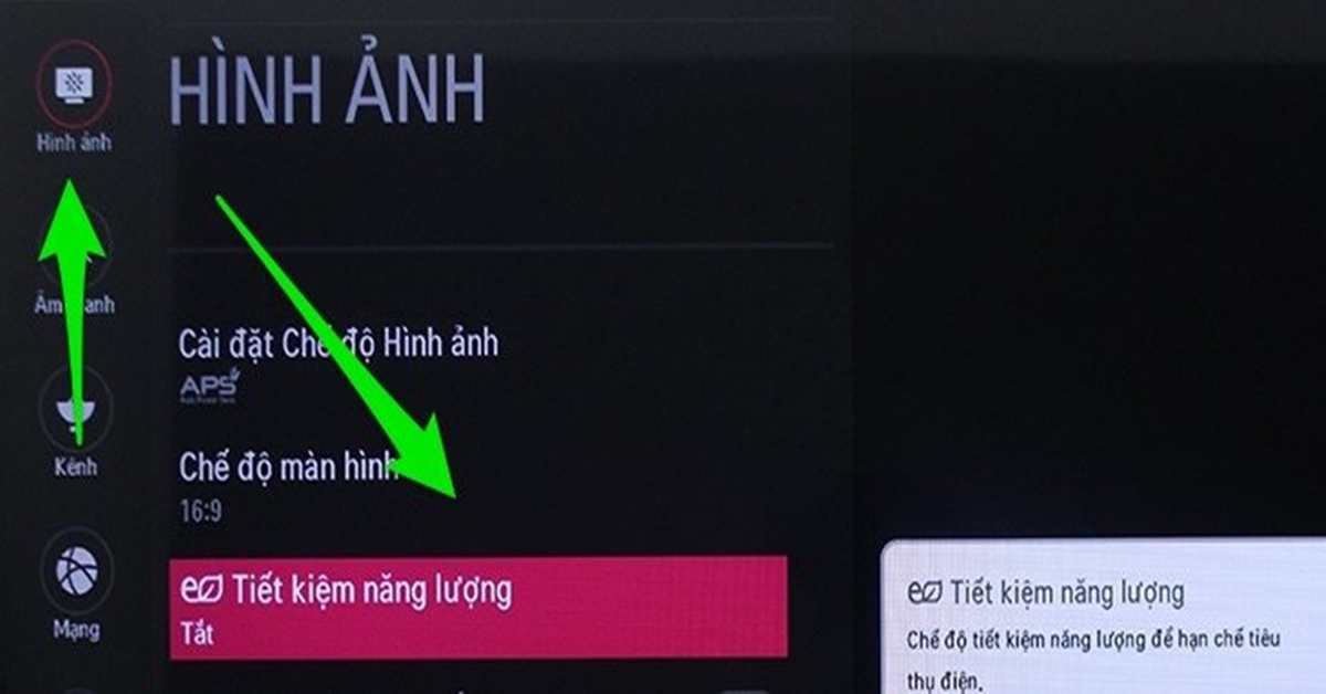 Bật chế độ APS trên tivi LG