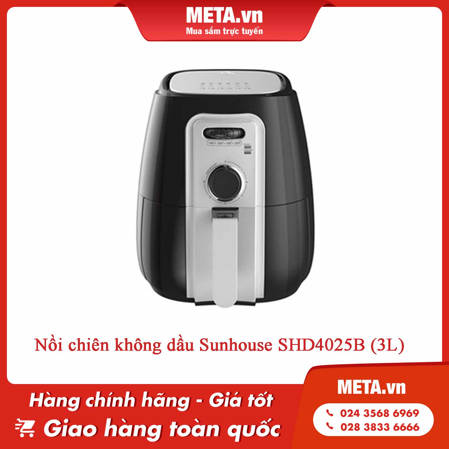 Nồi chiên không dầu Sunhouse SHD4025B (3L)
