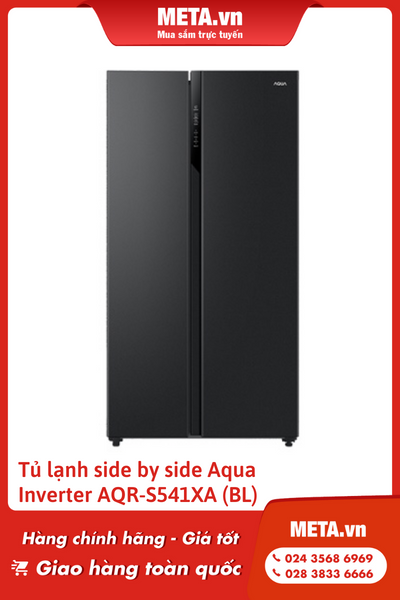 Tủ lạnh side by side Aqua Inverter AQR-S541XA (BL)