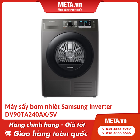 Máy sấy bơm nhiệt Samsung Inverter 9kg DV90TA240AE/SV