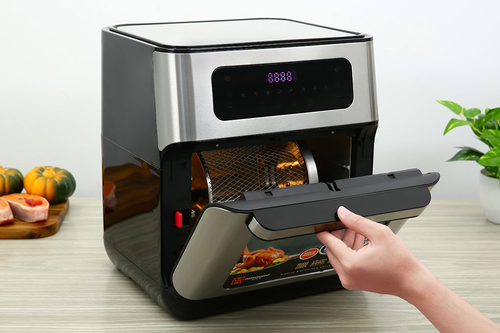 Nồi chiên không dầu Hawonkoo sẽ tự dừng hoạt động khi mở nắp nồi ra
