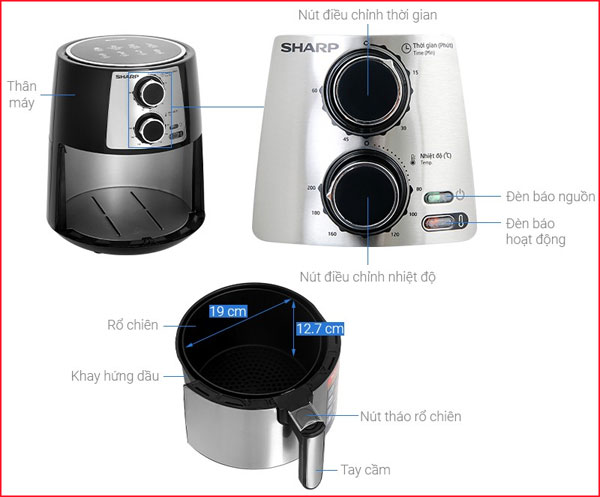 Cách sử dụng nồi chiên không dầu Sharp KF-AF42MV-ST 4.2 lít