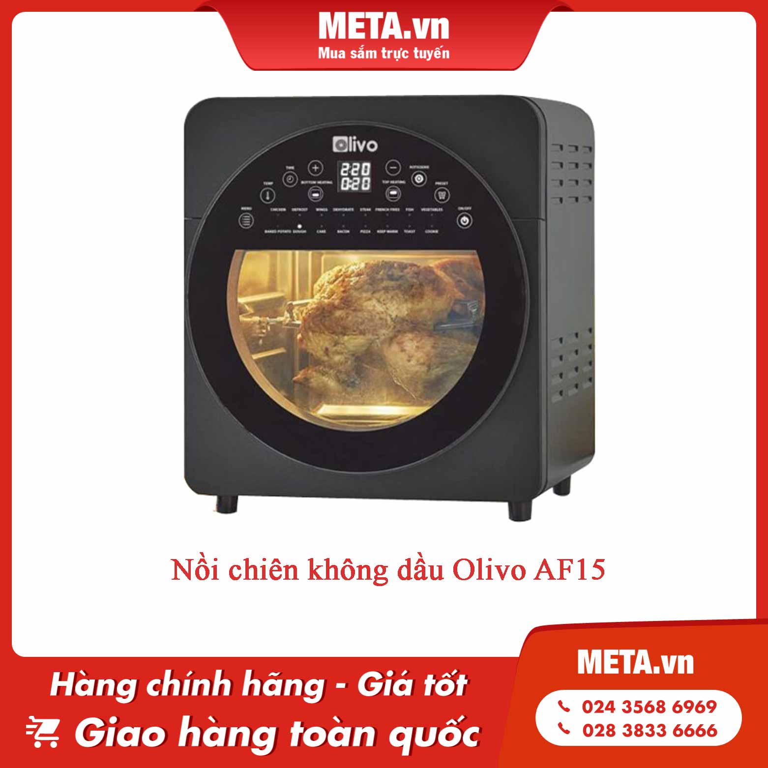 Nồi chiên không dầu Olivo AF15