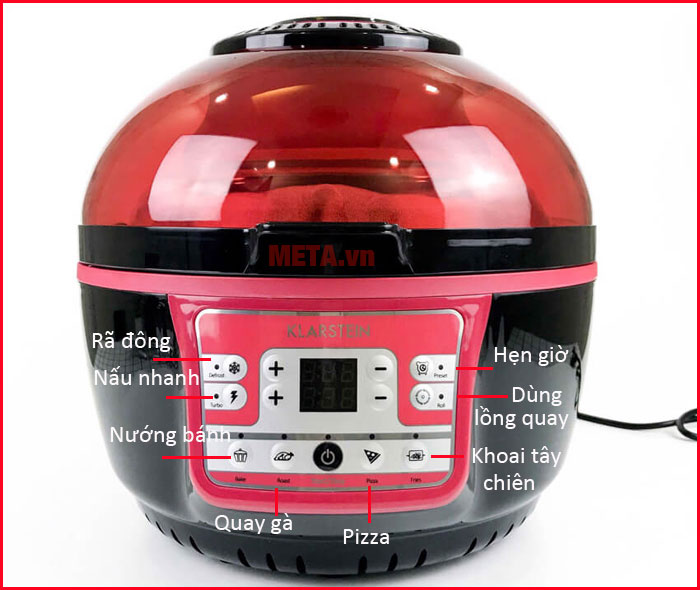 Tìm hiểu ý nghĩa bảng điều khiển của nồi chiên không dầu Klarstein Turbo 9l