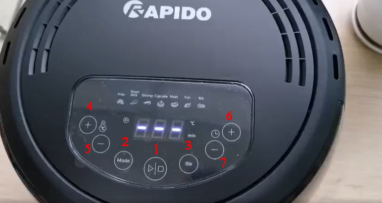 Đối với nồi chiên không dầu Rapido điện tử