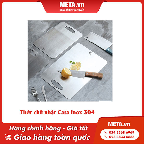 Thớt inox 304 chữ nhật Cata