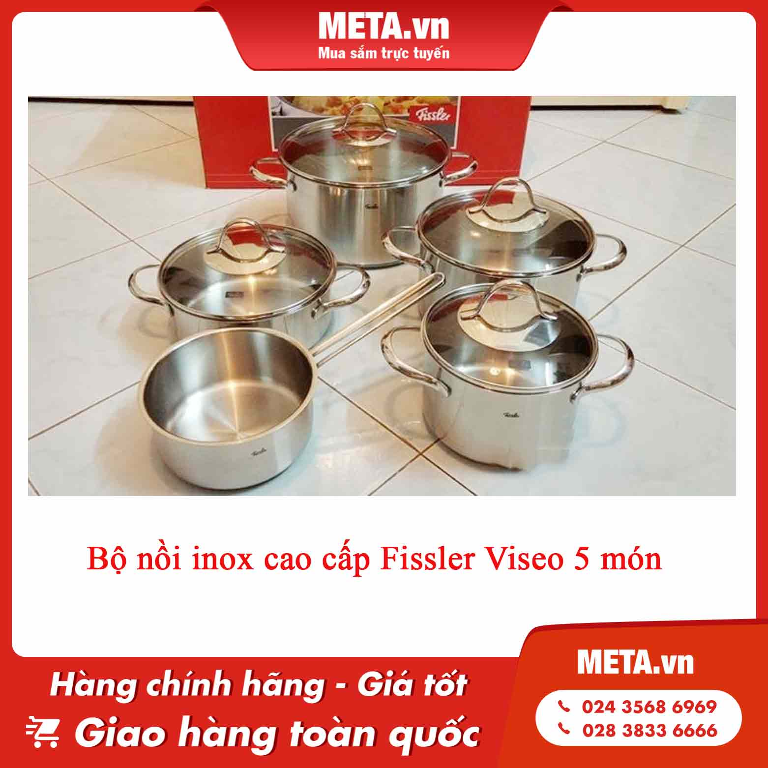 Bộ nồi Đức inox cao cấp Fissler Viseo 5 món