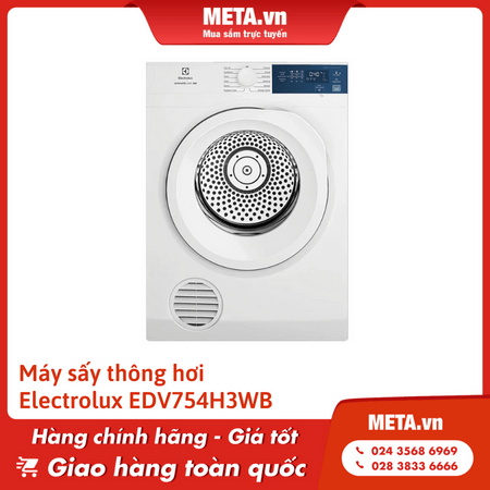Máy sấy thông hơi quần áo Electrolux 7,5kg EDV754H3WB