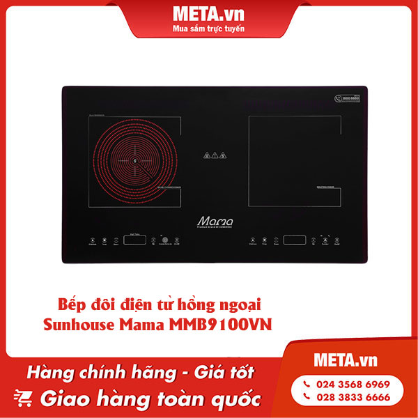 Bếp đôi điện từ hồng ngoại Sunhouse Mama MMB9100VN