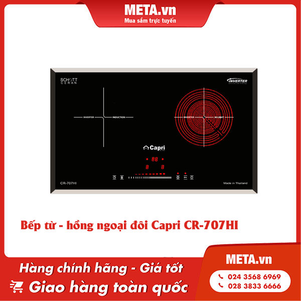 Bếp từ - hồng ngoại đôi Capri CR-707HI