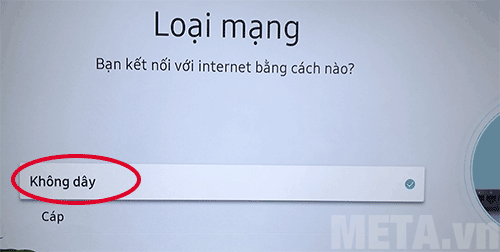 Chọn loại mạng trên tivi Samsung