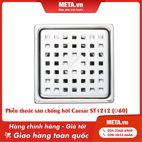Phễu thoát sàn chống trào ngược Caesar ST1212 (Ø60)