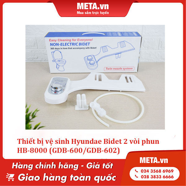 Thiết bị vệ sinh Hyundae Bidet 2 vòi phun HB-8000 (GDB-600/GDB-602)