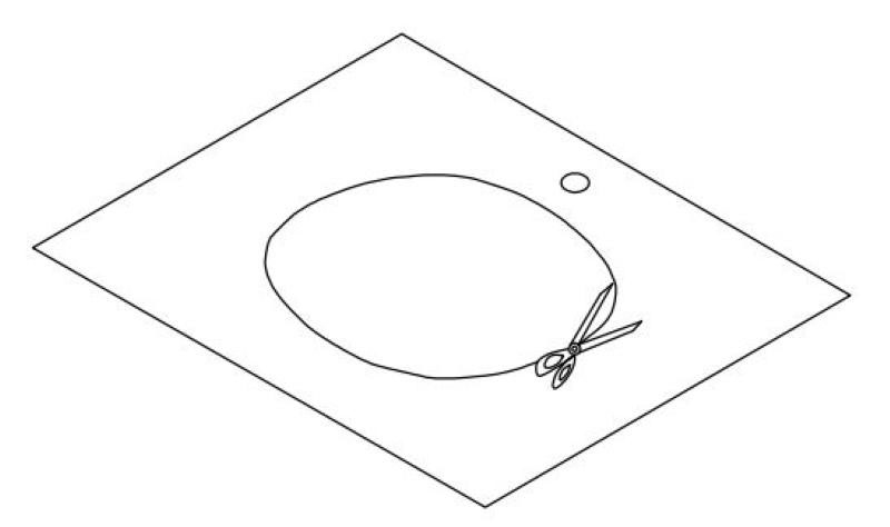 Cắt khuôn theo hình của lavabo