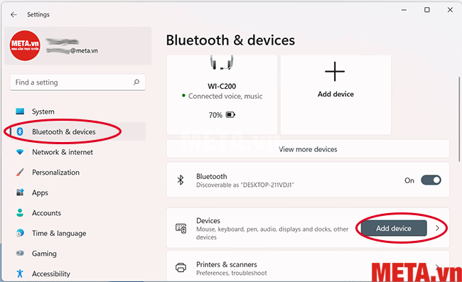 Mở cài đặt trên Windows 11