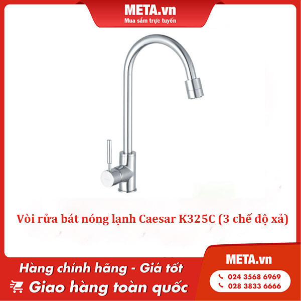 Vòi rửa bát nóng lạnh Caesar K325C
