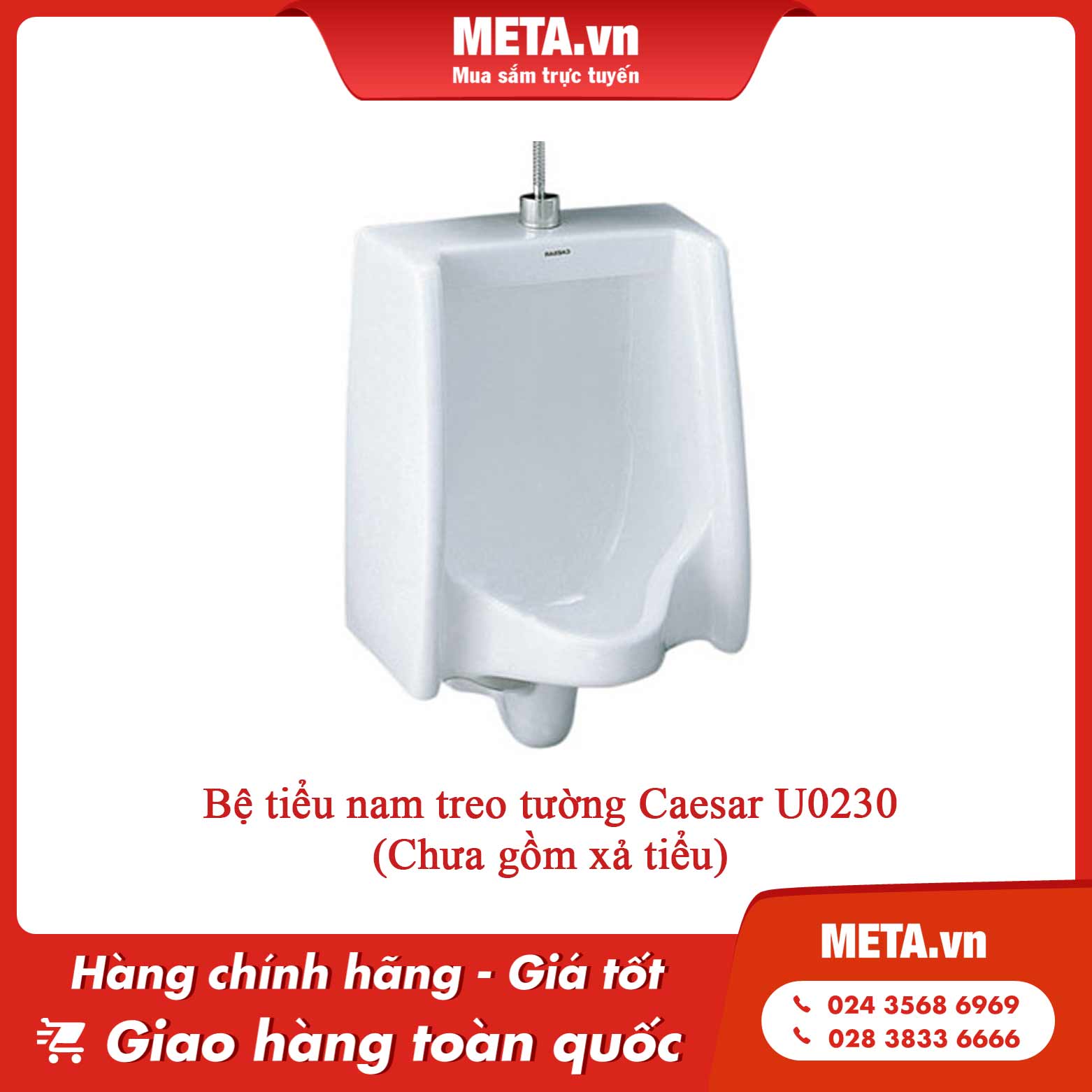 Bệ tiểu nam treo tường Caesar U0230 (Chưa gồm xả tiểu)