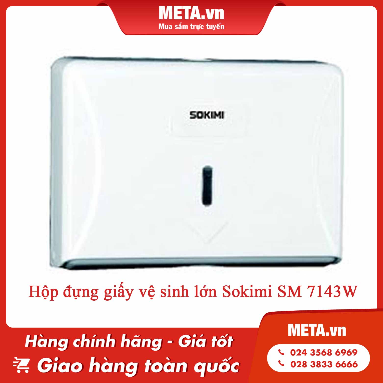 Hộp đựng giấy vệ sinh lớn Sokimi SM 7143W