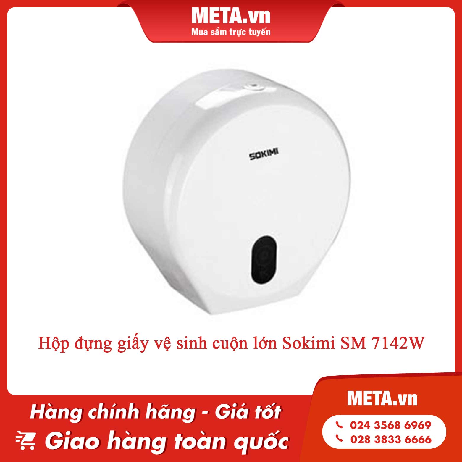 Hộp đựng giấy vệ sinh cuộn lớn Sokimi SM 7142W