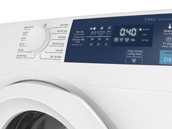 Hẹn giờ khởi động máy sấy Electrolux EDV754H3WB