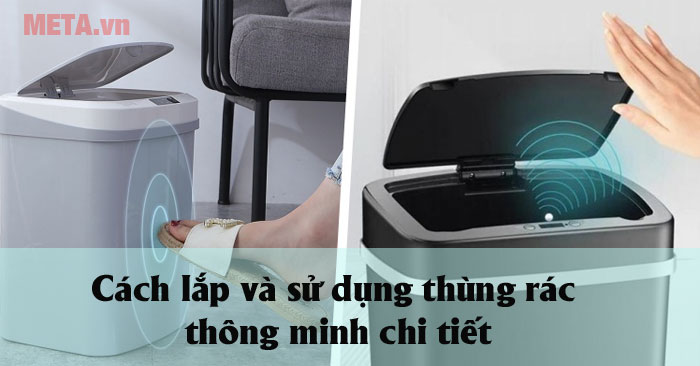 cách lắp thùng rác thông minh
