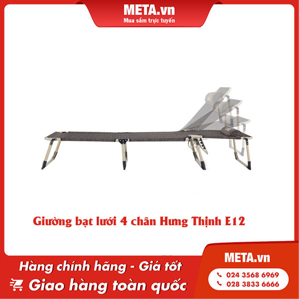 Giường bạt lưới 4 chân Hưng Thịnh E12
