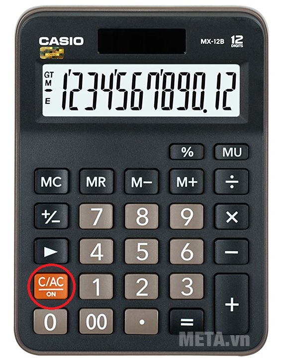 Cách bật máy tính Casio MX 12B