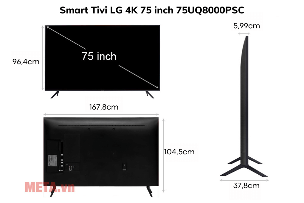 Smart Tivi LG 4K 75 inch 75UP7800PTB (Mới 2021)