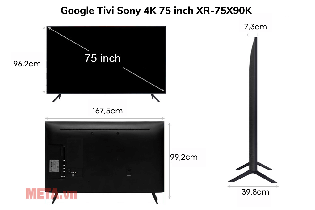 Google Tivi Sony 4K 75 inch KD-75X85K - Model 2022