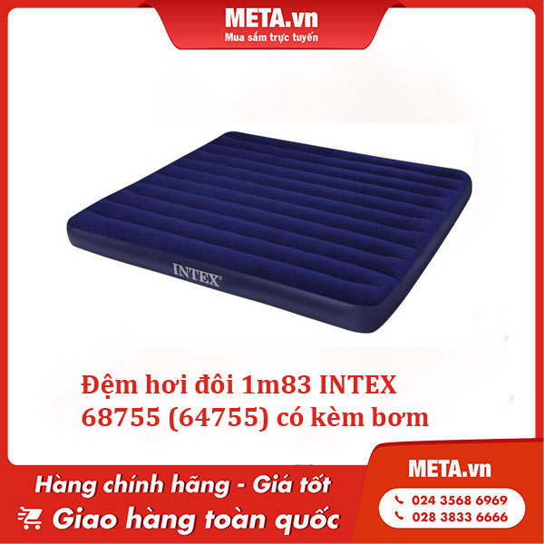 Đệm hơi đôi 1m83 Intex 68755 (64755) có kèm bơm