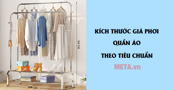 Kích thước giá phơi quần áo