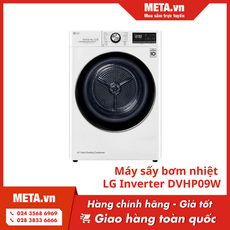 Máy sấy bơm nhiệt Dual Inverter Heat Pump 9kg LG DVHP09W
