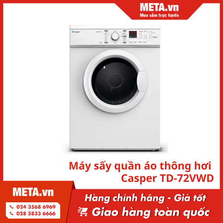 Máy sấy quần áo thông hơi Casper 7,2kg TD-72VWD