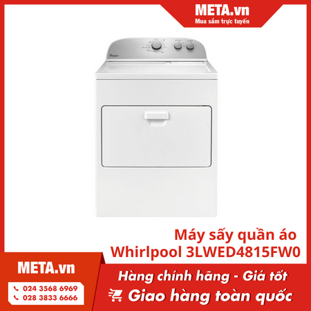 Máy sấy quần áo 15kg Whirlpool 3LWED4815FW0