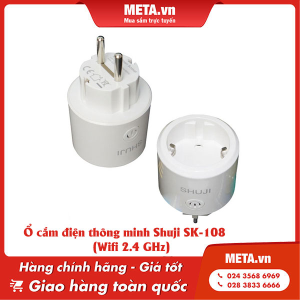 Ổ cắm điện điều khiển từ xa thông minh Shuji SK-108 (Wifi 2.4 GHz)