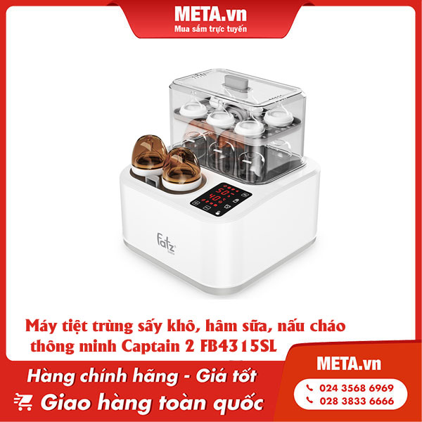 Máy tiệt trùng sấy khô, hâm sữa, nấu cháo thông minh Captain 2 FB4315SL