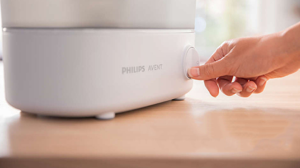 Khởi động và chạy thử máy tiệt trùng bình sữa Philips Avent