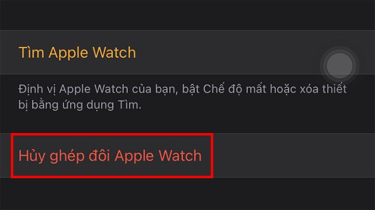 Cách ngắt kết nối Apple Watch với iPhone