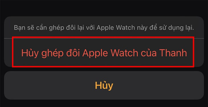 Cách ngắt kết nối Apple Watch với iPhone